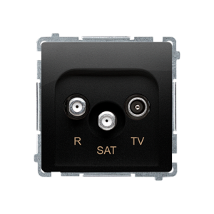 Gniazdo antenowe R-TV-SAT końcowe/zakończeniowe, tłum.: 1dB, czarny mat