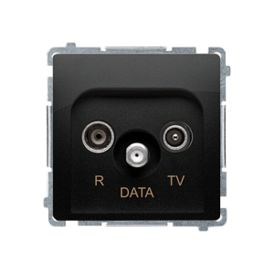 Gniazdo antenowe R-TV-DATA, tłum.: 10dB, czarny mat