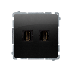 Gniazdo HDMI podwójne, czarny mat
