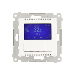 Regulator temperatury z wyświetlaczem (czujnik wewnętrzny lub sonda), biały
