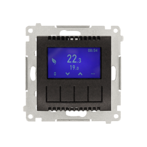 Regulator temperatury z wyświetlaczem (czujnik wewnętrzny lub sonda), antracyt, metalizowany