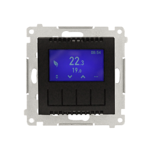 Regulator temperatury z wyświetlaczem (czujnik wewnętrzny lub sonda), czarny mat