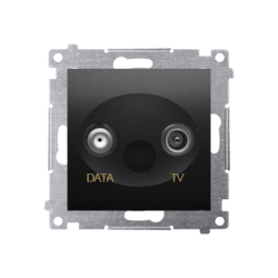 Gniazdo antenowe TV-DATA, tłum.: 5dB, czarny mat
