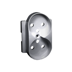 Pokrywa do gniazda wtyczkowego podwójnego z uziemieniem, aluminium zimne