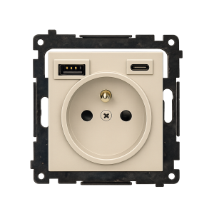 Simon 55 TGZ1ZUSB2CA.01/144 Gniazdo wtyczkowe z zi