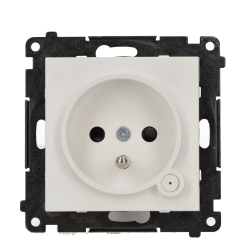 Gniazdo z uziemieniem z wbudowanym pomiarem energii, sterowane smartfonem [Wi-Fi] – SOCKET, bolec uziemiający, 250V, 16A, moduł, biały mat