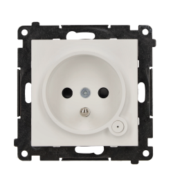 Gniazdo z uziemieniem z wbudowanym pomiarem energii, sterowane smartfonem [Wi-Fi] – SOCKET, bolec uziemiający, 250V, 16A, moduł, jasnoszary mat