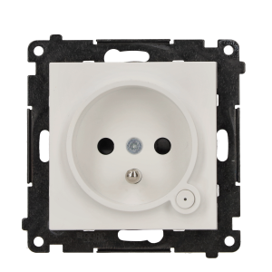 Gniazdo z uziemieniem z wbudowanym pomiarem energii, sterowane smartfonem [Wi-Fi] – SOCKET, bolec uziemiający, 250V, 16A, moduł, jasnoszary mat