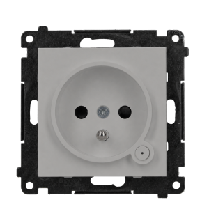 Gniazdo z uziemieniem z wbudowanym pomiarem energii, sterowane smartfonem [Wi-Fi] – SOCKET, bolec uziemiający, 250V, 16A, moduł, aluminium mat