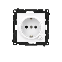 Gniazdo z uziemieniem z wbudowanym pomiarem energii, sterowane smartfonem [Wi-Fi] – SOCKET, Schuko, 250V, 16A, moduł, jasnoszary mat