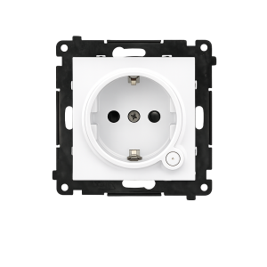 Gniazdo z uziemieniem z wbudowanym pomiarem energii, sterowane smartfonem [Wi-Fi] – SOCKET, Schuko, 250V, 16A, moduł, jasnoszary mat