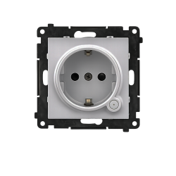 Gniazdo z uziemieniem z wbudowanym pomiarem energii, sterowane smartfonem [Wi-Fi] – SOCKET, Schuko, 250V, 16A, moduł, aluminium mat