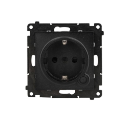 Gniazdo z uziemieniem z wbudowanym pomiarem energii, sterowane smartfonem [Wi-Fi] – SOCKET, Schuko, 250V, 16A, moduł, czarny mat