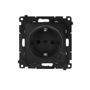Gniazdo z uziemieniem z wbudowanym pomiarem energii, sterowane smartfonem [Wi-Fi] – SOCKET, Schuko, 250V, 16A, moduł, czarny mat