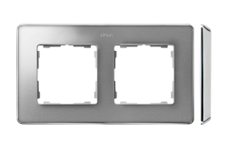 Ramka 2- krotna aluminium zimne chrom