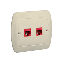 Gniazdo komputerowe podwójne RJ45 kategoria 5e beżowy