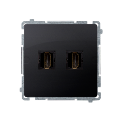 Gniazdo HDMI podwójne grafit mat, metalizowany