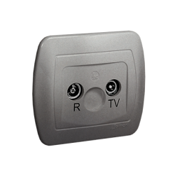 Gniazdo antenowe R-TV końcowe separowane tłum.:1dB aluminiowy, metalizowany