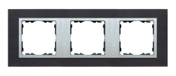 Ramka 3- krotna metalowa inox czarny / aluminium