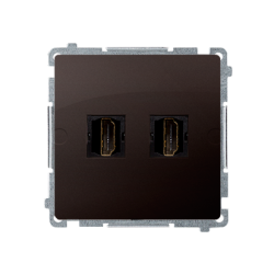 Gniazdo HDMI podwójne czekoladowy mat, metalizowany