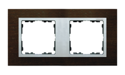 Ramka 2- krotna wenge / aluminium mat