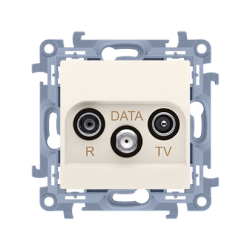 Gniazdo antenowe R-TV-DATA tłum.:10dB kremowy