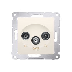 Gniazdo antenowe R-TV-DATA tłum.:10dB kremowy
