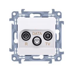 Gniazdo antenowe R-TV-DATA tłum.:10dB biały