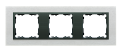Ramka 3- krotna metalowa inox mat / grafit