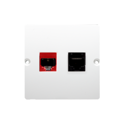 Gniazdo komputerowe RJ45 kategoria 5e + telefoniczne RJ12 (moduł) biały