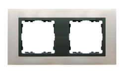 Ramka 2- krotna stal inox / grafit