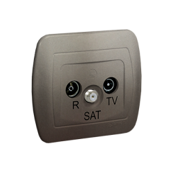 Gniazdo antenowe R-TV-SAT końcowe/zakończeniowe tłum.:1dB satynowy, metalizowany