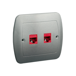 Gniazdo komputerowe podwójne RJ45 kategoria 5e aluminiowy, metalizowany