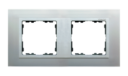 Ramka 2- krotna aluminium / aluminium mat
