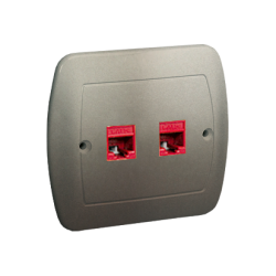 Gniazdo komputerowe podwójne RJ45 kategoria 5e satynowy, metalizowany