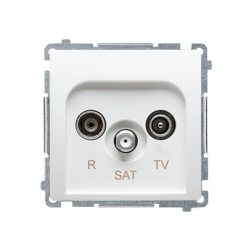 Gniazdo antenowe R-TV-SAT końcowe/zakończeniowe tłum.:1dB biały