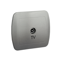 Gniazdo antenowe TV pojedyncze końcowe aluminiowy, metalizowany