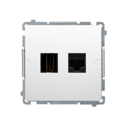 Gniazdo HDMI + komputerowe RJ45 kat.6. biały