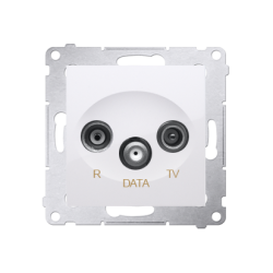 Gniazdo antenowe R-TV-DATA tłum.:10dB biały