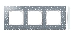 Ramka 3- krotna biały szary zimny