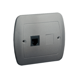Gniazdo telefoniczne pojedyncze RJ12 aluminiowy, metalizowany