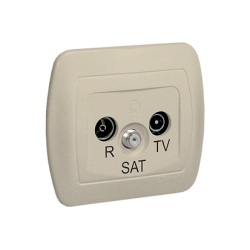 Gniazdo antenowe R-TV-SAT końcowe/zakończeniowe tłum.:1dB beżowy