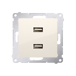 Ładowarka USB ładowarka USB podwójna kremowy