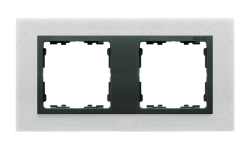 Ramka 2- krotna metalowa inox mat / grafit