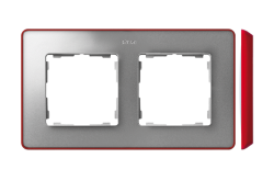 Ramka 2- krotna aluminium zimne czerwony