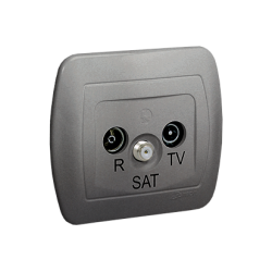 Gniazdo antenowe R-TV-SAT końcowe/zakończeniowe tłum.:1dB aluminiowy, metalizowany