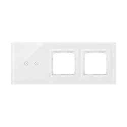 Panel dotykowy 3 moduły 2 pola dotykowe poziome, otwór na osprzęt Simon 54, otwór na osprzęt Simon 54, biała perła