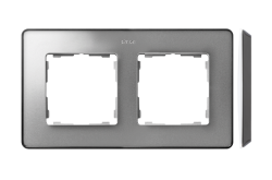Ramka 2- krotna aluminium zimne grafit